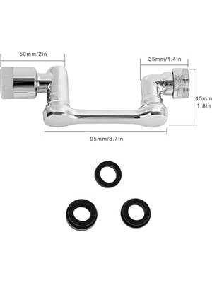 Karokstore Monte Lua 2 Fonksiyonlu Evrensel Musluk Ucu Filtre Musluk Başlığı, 1080° Çok Fonksiyonlu Döner Musluk Püskürtme Regülatörü, 2 Püskürtme Fonksiyonu ve 1 Ek Su Başlığı, Mutfak Için Musluk Uzatmaları