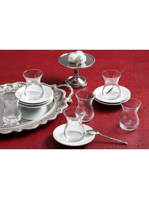 Karokstore Peride Beyaz 6 Kişilik Çay Takımı