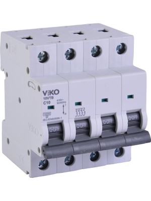 Karokstore 10VTB-4C10 Otomatik Sigorta 10KA C Tipi 4 Kutup 10A