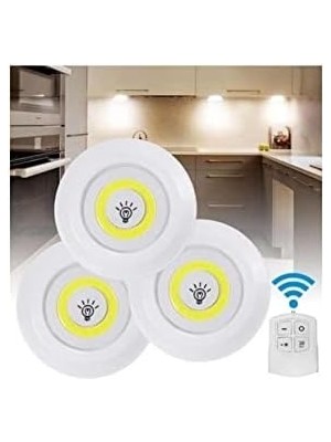 Karokstore Uzaktan Kumandalı Kablosuz 3'lü LED Spot Lambalar