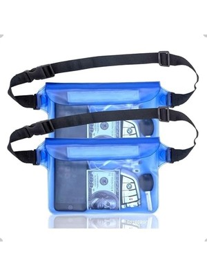 Karokstore Su Geçirmez Kese, 2'li Paket Telefon Koruma Kılıfı, Ayarlanabilir Bel Kayışlı Su Geçirmez Çanta, Kuru Torba, Su Geçirmez Çanta, Bel Çantası