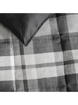 Karokstore - Kraliçe Yorgan Seti, Eşleşen Sham(Ler) ile Ters Çevrilebilir Mikro Süet Yatak Takımı, Günlük Ev Dekoru (Çapraz Görünüm Ekose Kömür, Kraliçe)