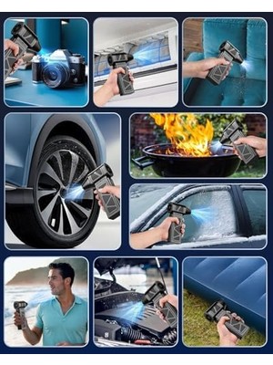 Karokstore Robeve Süper Güçlü Üfleyici Şarjlı Fan Turbo 130000 Rpm Güçlü Fan Vantilatör Üfleyici Turbo Jet Vantilatör Toz Üfleyici Basınçlı Temizleyici