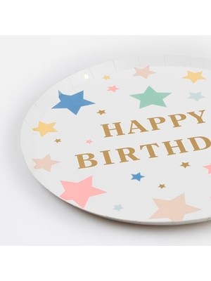 Karokstore - Happy Birthday Stars Plates - Happy Birthday Yıldızlar Tabaklar (M) (X8)