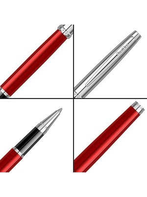 Karokstore Metropolis 800 Roller Kalem Yarı Krom Kırmızı