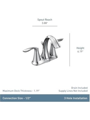 Karokstore Eva Krom Iki Kulplu Banyo Lavabo Bataryası Tahliye Montajlı, 6410