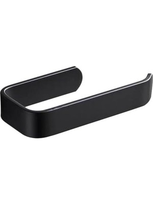 Karokstore Banyo Yapışkanlı Lüks Tasarım Lamalı Tuvalet Kağıtlığı Siyah