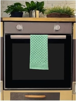 Karokstore 4'lü Yeşil Renkli Dama Desenli Mutfak Peçetesi Kurulama Bezi Mutfak Havlusu 40X60 cm