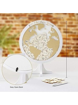 Karokstore Aspen Düğün Konuk Defteri Alternatifi - Maceramız Küre Çerçeve Hatıra Başlıyor (22101NA), Siyah