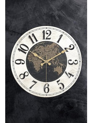 Karokstore 36 cm Gerçek Cam Akar Saniye Sessiz Mekanizma Duvar Saati