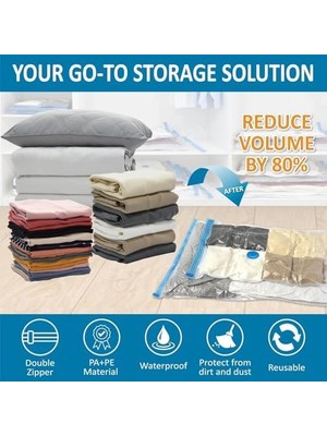 Karokstore 4'lü Vakumlu Hurç Seti 120X100 100X80 80X60 70X50 Sıvı Geçirmez Küf Toz Haşere Koku Yapmaz Yorgan Yastık Kıyafet Xxl Büyük Orta Küçük Boy