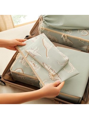 Karokstore 6'lı Çocuk Odası Dinozor Bavul Içi Düzenleyici Set