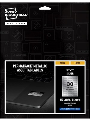 Karokstore Metalik Varlık Etiketi Etiketleri, 3/4 x 2 Inç, Lazer Yazdırılabilir Etiketler, 240 Su Geçirmez Etiket (61524)