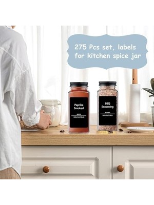 Karokstore Kavanoz Etiketleri, 275 Minimalist Su Geçirmez Çıkartma, Dikdörtgen Su Geçirmez Çıkartma Mutfak Kiler Etiketleri, Mutfak Kilerindeki Kapları, Otları ve Baharatları Düzenlemek Için Çıkartmalar