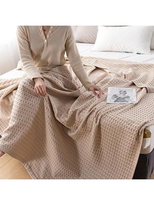 Karokstore Havuzlu Pike Pamuklu Çift Kişilik 220X240 cm Sütlü Kahve