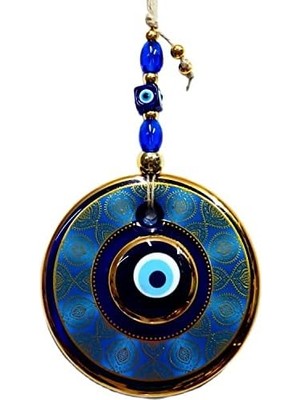 Karokstore Altın Yaldızlı Nazar Boncuğu Işlemeli El Yapımı Kapı ve Duvar Süsü, Hediyelik Nazarlık