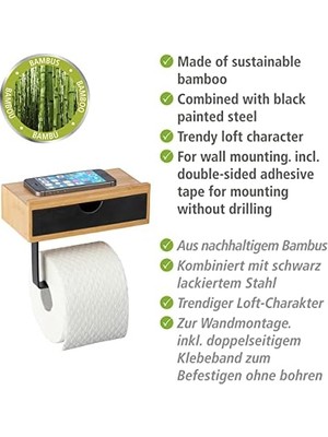 Karokstore Tuvalet Kağıdı Tutucusu Tepsi ve Çekmeceli