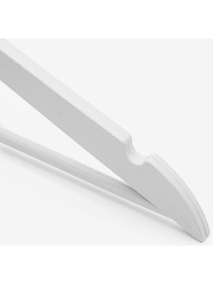 Karokstore 24 Adet Beyaz Ahşap Görünümlü Plastik Askı Kıyafet Elbise Gömlek Askısı