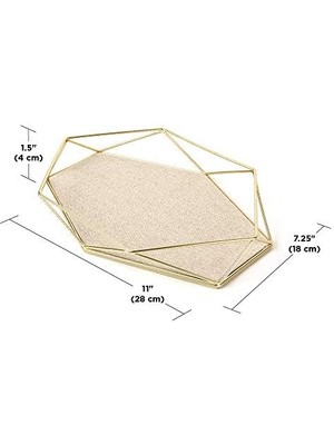 Karokstore Prisma Takı Rafı - Yüzükler, Küpeler, Bileklikler, Saatler ve Diğer Aksesuarlar Için Takı Tepsisi, Metal/mat Altın