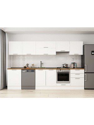 Alvinka 320X210 cm Mbr_c Mutfak Dolabı Beyaz Beyaz M-E80S60S60-1