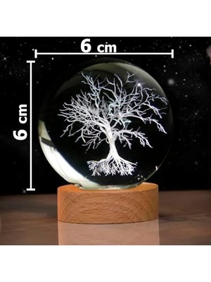 Karokstore Cam Küre Işıklı Göz Yormayan Motifli Masaüstü Aydınlatma Gece Lambası Dekoratif Çocuk Odası Salon Yatak Odası Lamba 6cm x 6cm
