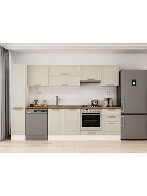 Alvinka 300X210 cm Mbr_c Mutfak Dolabı Beyaz Kumtaşı MB-E90B40S50-1