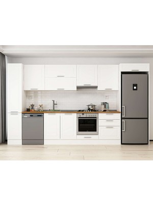 Alvinka 380X222 cm Mbr_c Mdf Mutfak Dolabı Beyaz Beyaz MBB-E80B40S60-1