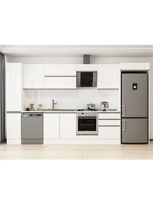 Alvinka 380X222 cm Hg_j Mdf Mutfak Dolabı Beyaz Beyaz MBB-E80B40S60-2