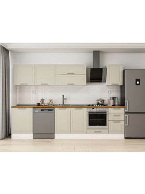 Alvinka 305X210 cm Mbr_c Mutfak Dolabı Beyaz Kumtaşı M-E80S60S45-2