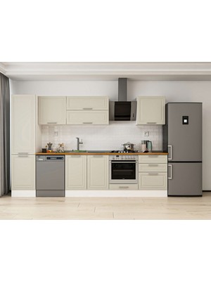 Alvinka 310X210 cm Mbr_c Mutfak Dolabı Beyaz Kumtaşı MB-E80B50S60-2