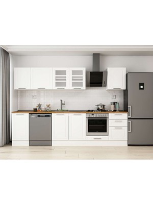 Alvinka 295X210 cm Mbr_c Mdf Mutfak Dolabı Beyaz Beyaz M-E80S45S50-3
