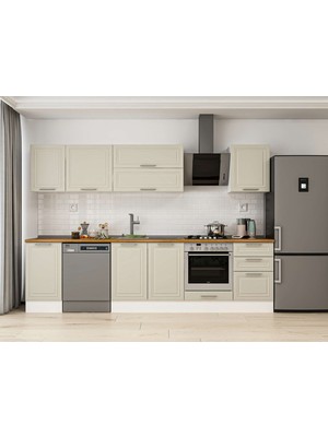 Alvinka 305X210 cm Mbr_c Mutfak Dolabı Beyaz Kumtaşı M-E90S45S50-2