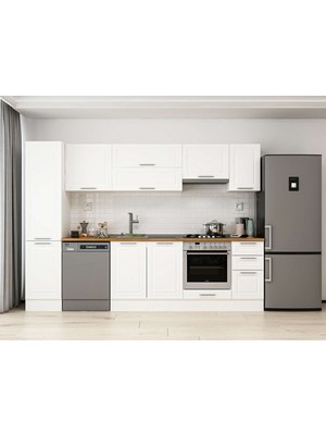 Alvinka 295X210 cm Mbr_c Mdf Mutfak Dolabı Beyaz Beyaz MB-E90B45S40-1