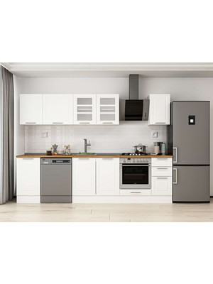 Alvinka 285X210 cm Mbr_c Mdf Mutfak Dolabı Beyaz Beyaz M-E80S45S40-3