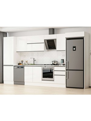 Alvinka 400X222 cm Hg_j Mdf Mutfak Dolabı Beyaz Beyaz MBB-E90B60S50-2