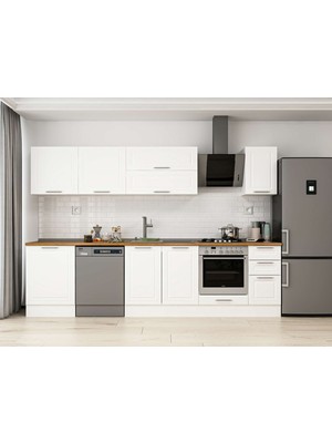 Alvinka 300X210 cm Mbr_c Mdf Mutfak Dolabı Beyaz Beyaz M-E80S60S40-2
