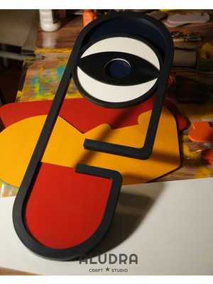 Aludra Craft Studio Pop Art Ahşap Duvar Dekoru Tablo (72X27CM)-G Face