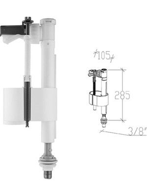 MegaVitrin Tema Siamp 93-A Handy Flatör - 3/8" Alttan Su Girişli Rezervuar Şamandırası