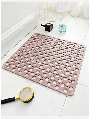 Karokstore Kaydırmaz Duşakabin Banyo ve Duş Paspası Kare Bubble 54 x 54 cm Pembe Renk SEA149P