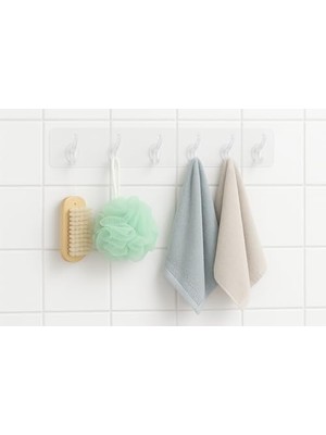 Karokstore Store Kendinden Yapışkanlı 5 Kancalı Askı Seti – Duvara Delmeden Montaj, Şeffaf Vantuzlu Tasarım, Banyo & Mutfak Için Pratik Organizer (2 Adet)