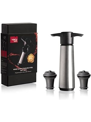 Karokstore Şarap Koruyucu Paslanmaz Çelik Hediye Kutusu - Şarabınızı Taze ve Keyifli Tutun - Açılmış Şişelerinizin Kalitesini Koruyun - Lüks Şarap Aksesuarı