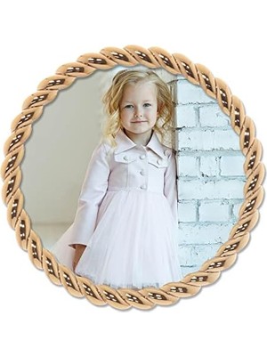 Karokstore Frames Halat Tasarımı, Metal Çerçeve, Yuvarlak, 4 x 4, Altın Rengi