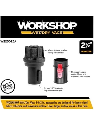 Karokstore Wet/dry Vacs Wet Dry Vakumlu Susturucu WS25025 A 2 – 1/2 Susturucu/ Mağazası Boşluklar Için Vakum Sabitleme