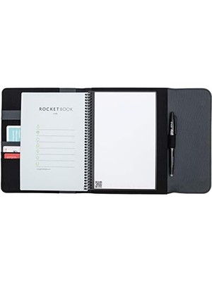 Karokstore Kapsül 2.0 Folyo Kapak, Çekirdek, ve Füzyon Için -%100 Geri Dönüştürülmüş Pet Plastik, Kalem Tutucu, Manyetik Toka - Gri, Yönetici A5