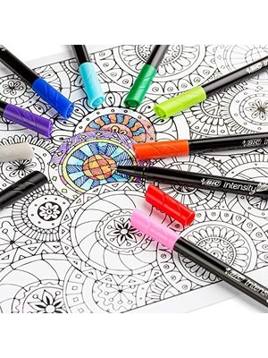 Karokstore Intensity  Ince Uçlu Keçeli Kalem 20'li Kutu, 20 Canlı Renk, 0.4 Mm. Çizgi Kalınlığı, Metal Korumalı Keçeli Uç