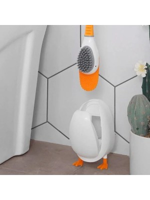 Karokstore Silikon Tuvalet Klozet Detay Temizleme Fırçası Ördek Tasarımlı Hazneli