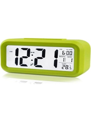 Karokstore Akıllı Dijital Masa Saati Alarmlı Karanlık Sensörlü Fotoselli - Yeşil