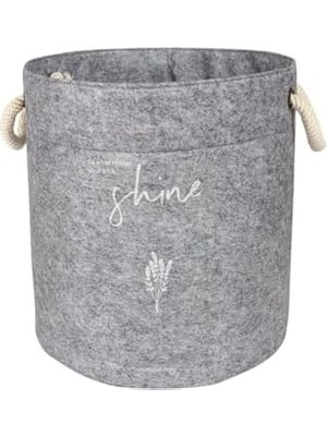 Karokstore Buti Keçe Kulplu Yuvarlak Düzenleyici Sepet - Çok Amaçlı Saklama Organizer Kutu Maxi 103655