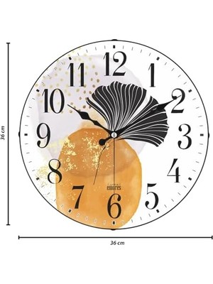 Karokstore 36 cm Gerçek Cam Akar Saniye Sessiz Mekanizma Dekoratif Duvar Saati Nss