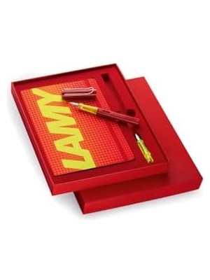 Karokstore Parlak Kırmızı Renk F Uc Dolma Kalem ve Defter Setı